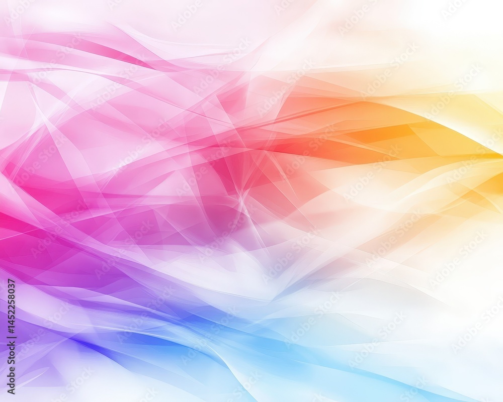 Colorful abstract waves create a dynamic visual experience in soft pastels over a light background Colorful abstract waves create a dynamic visual experience in soft pastels over a light background