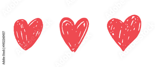 Doodle heart collection on white background