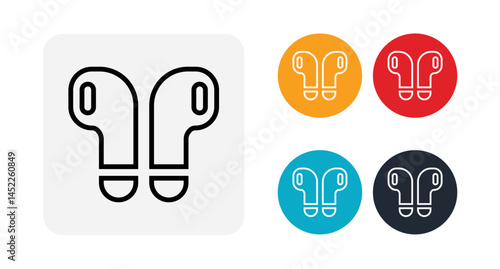 Earphones outline icon illustration isolated vector sign symbol