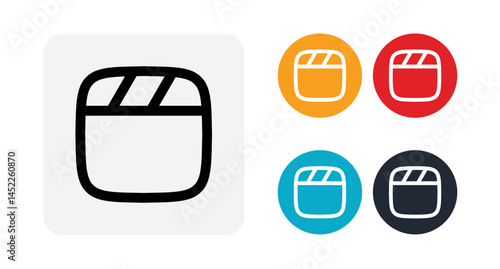 Film clapper outline icon illustration isolated vector sign symbol