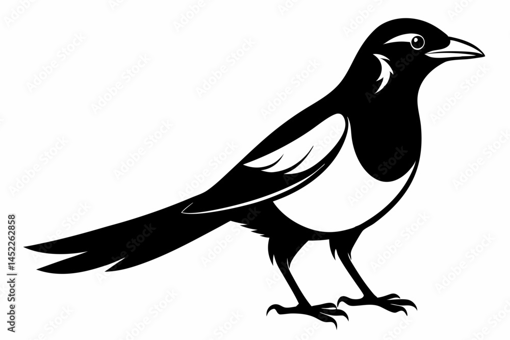 Fototapeta premium magpie sihouette black vector