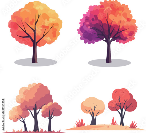 Cartoon tree material
