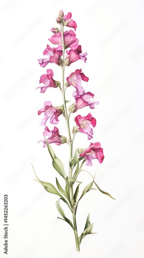 Obraz premium Penstemon illustration botanical drawing.