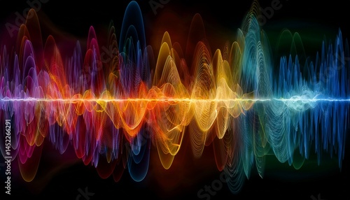 Vibrant Colorful Waveforms Abstract Sound Data Visualization