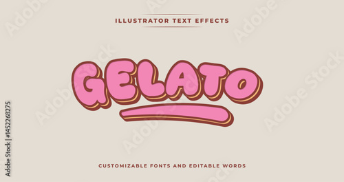 Gelato: text effect with sage color tones. A refreshing, bubbly design perfect for modern and fun themes. Vector illustrator effect.