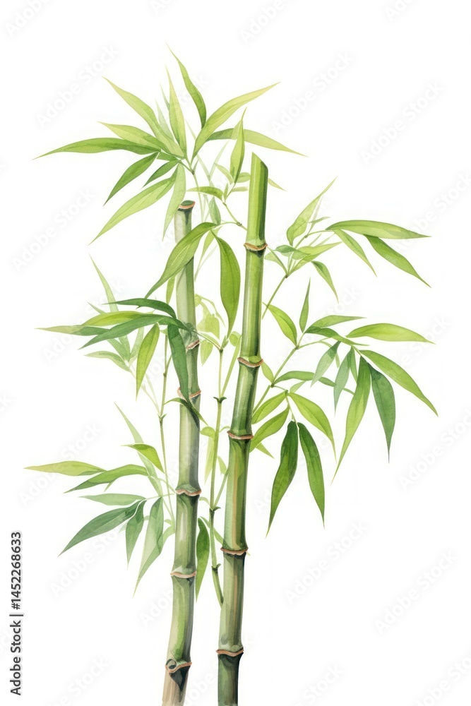 Fototapeta premium A bamboo plant white background freshness.