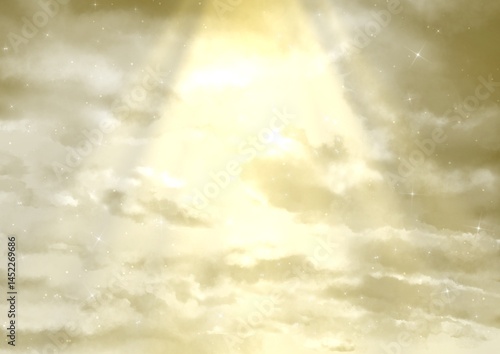 天使が降臨しそうな神々しい空　背景イラスト