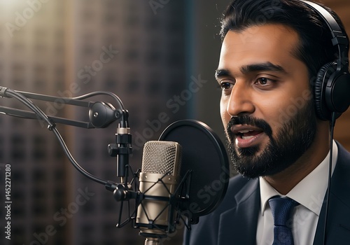 Passionate Voice: Studio Podcast Recording AI Generated