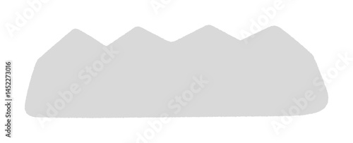 手描きの落書き風のあしらい -シンプルでポップなグレーの山型の文字スペース･装飾パーツ素材