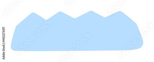 手描きの落書き風のあしらい -シンプルでポップな水色の山型の文字スペース･装飾パーツ素材