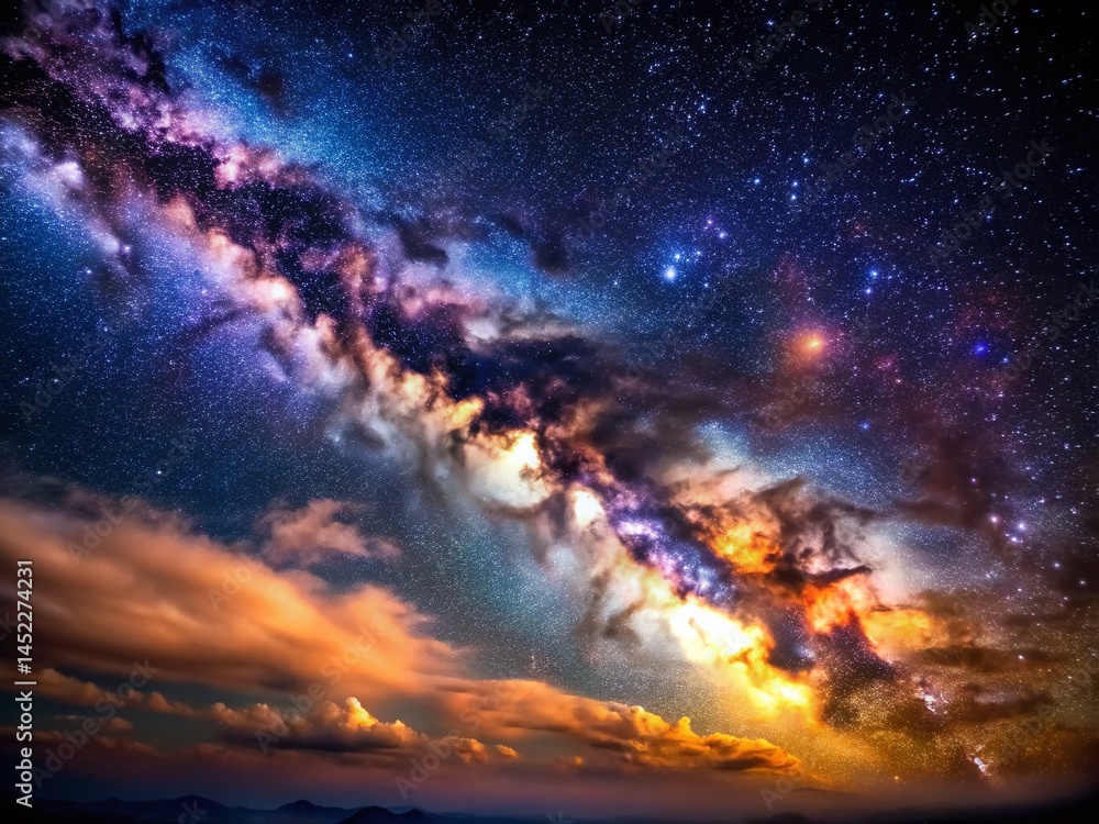 Fototapeta premium Cosmic Majesty: A Breathtaking Galaxy Panorama