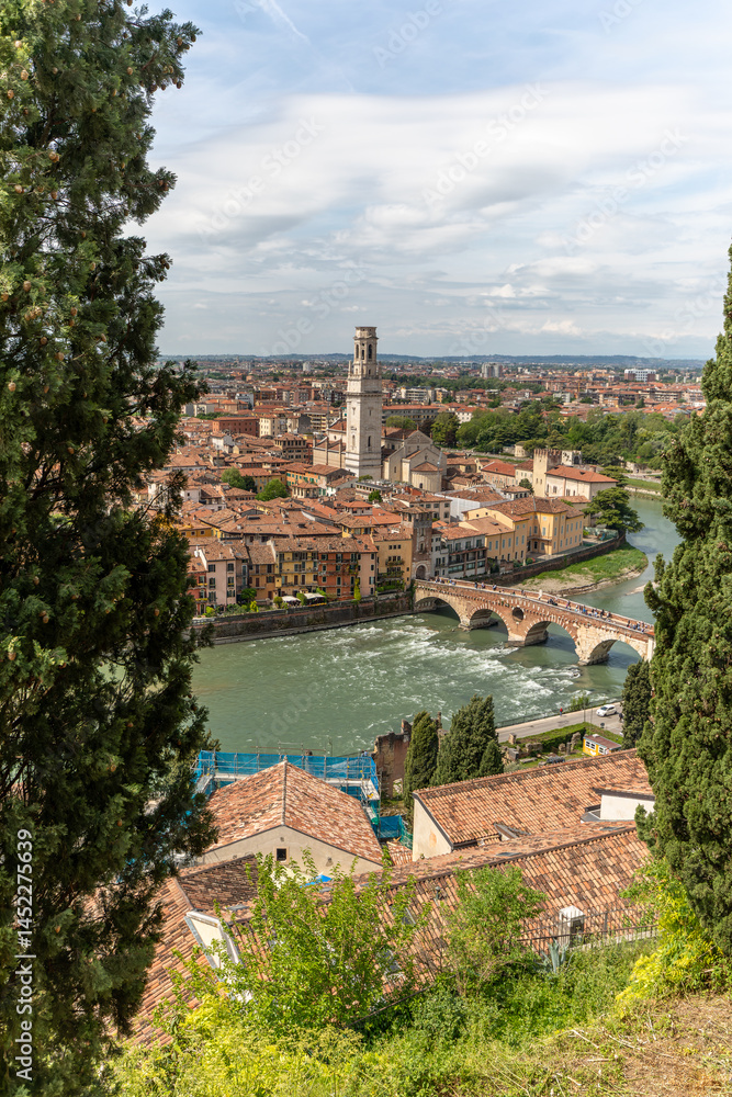 Obraz premium Italian architecture in the center of Verone city and italian architecture in Italy on 3th may 2025