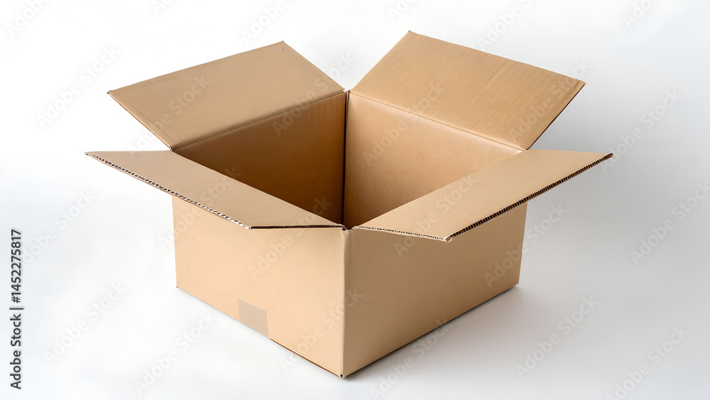Open cardboard box isolated on white background Open cardboard box isolated on white background