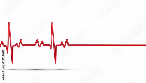 Red Heartbeat EKG Line, Medical Health Pulse Rate Graphic