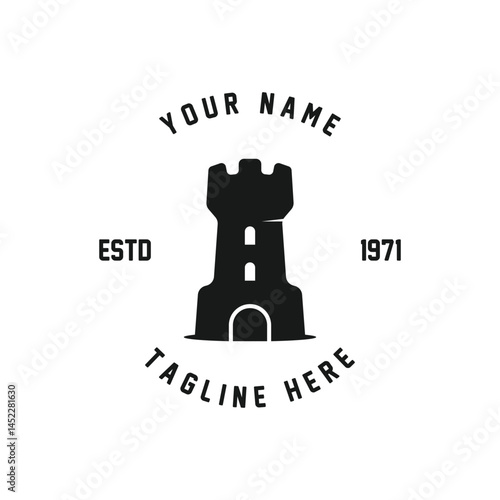 Castle logo silhouette vector illustration.
