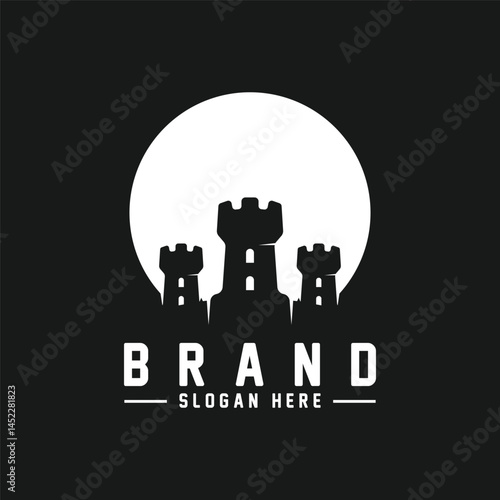 Castle logo silhouette vector illustration.