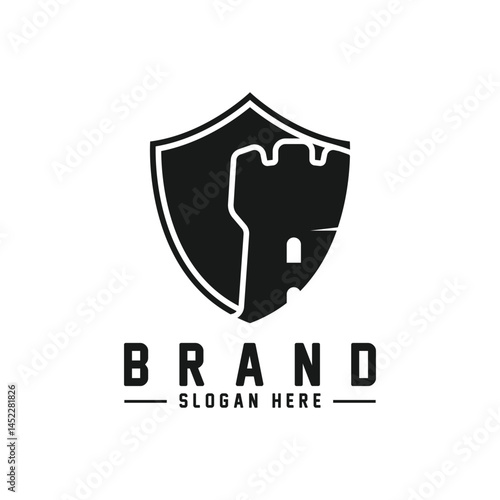 Castle logo silhouette vector illustration.