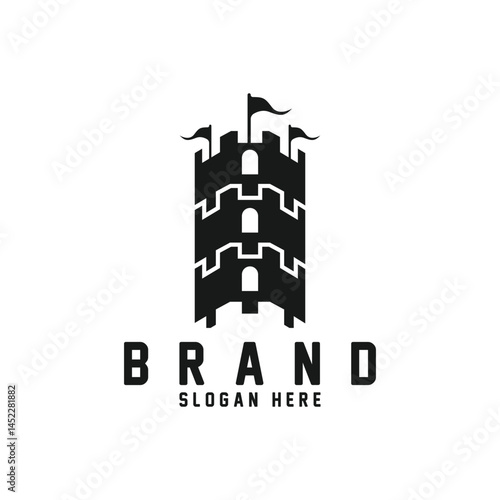 Castle logo silhouette vector illustration.