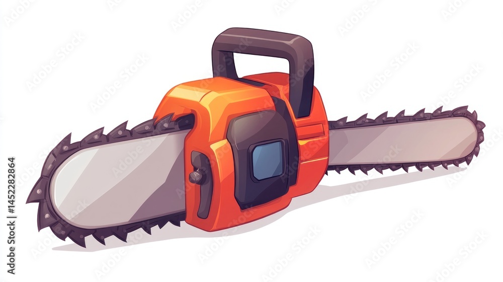 Naklejka premium Orange chainsaw illustration (1)