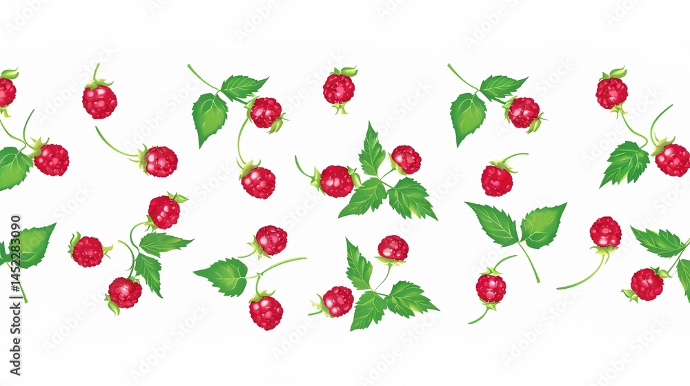 Raspberries adorned with leaves are presented in isolation on a pristine white background. This visually appealing sight, perhaps crafted with generative AI, showcases the natural beauty and freshness Raspberries adorned with leaves are presented in isolation on a pristine white background. This visually appealing sight, perhaps crafted with generative AI, showcases the natural beauty and freshness