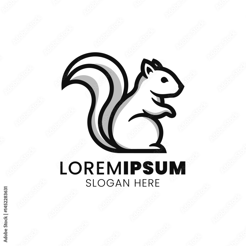 Playful Squirrel Line Art Logo: A Symbol of Agility and Charm Playful Squirrel Line Art Logo: A Symbol of Agility and Charm