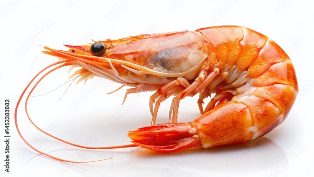 custom made wallpaper toronto digitalDelicious Single Cooked Prawn on White Background - Stock Photo