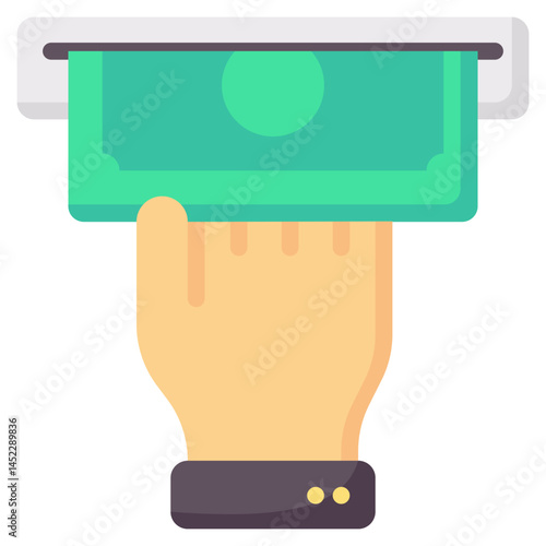 money withdraw vector flat icon
