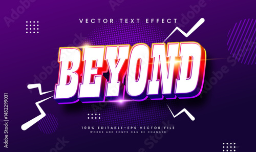 Editable vector text effect.  Beyond word design with vibrant color gradients.