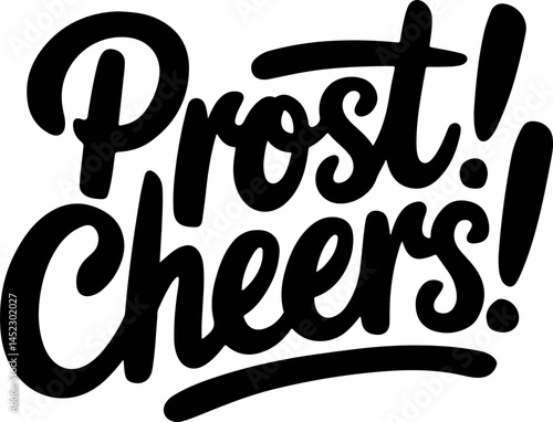 Prost Cheers! German Toast Graphic Design