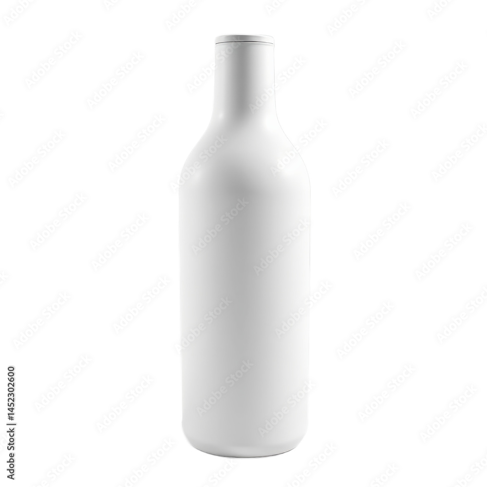 A sleek, modern white bottle with a matte finish and a narrow neck. A sleek, modern white bottle with a matte finish and a narrow neck.