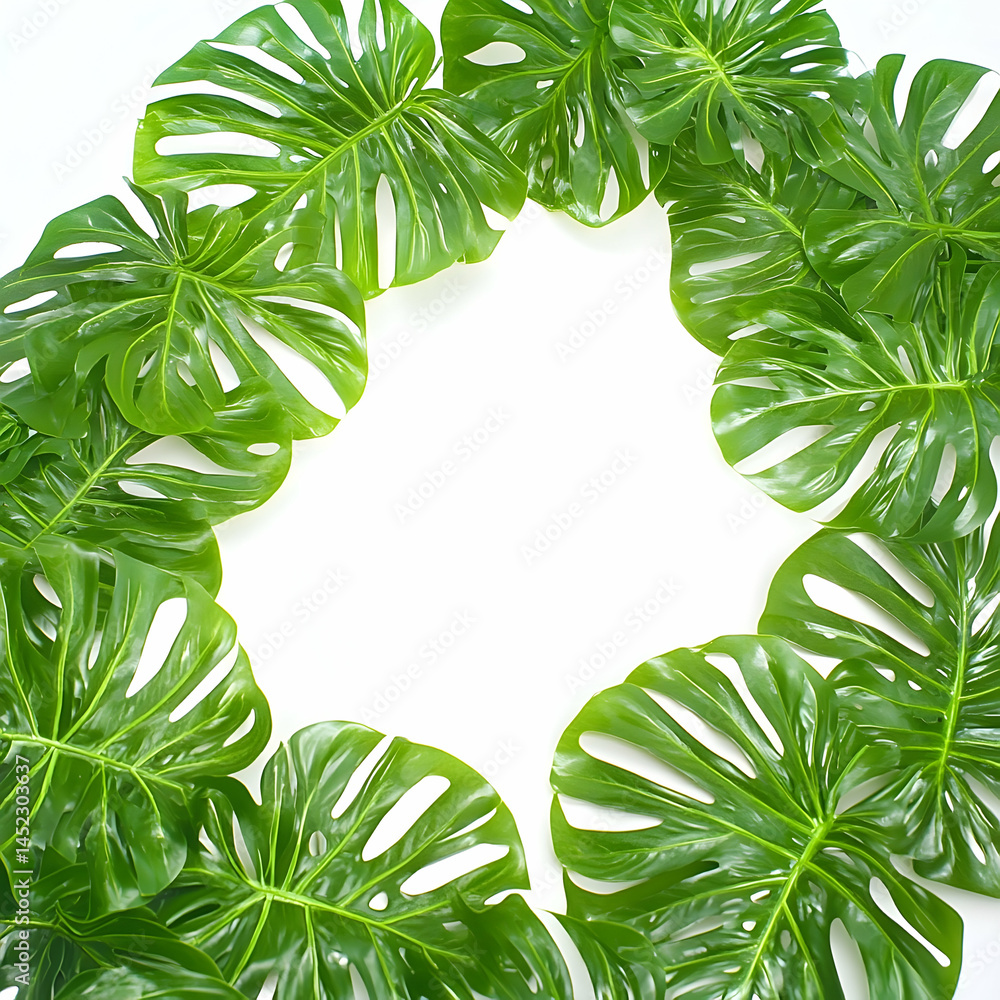 Monstera leaf frame design Monstera leaf frame design