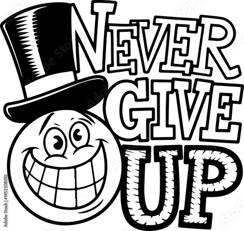 Never Give Up Motivational Cartoon