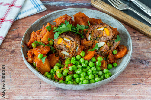 Bragioli - traditional Maltese beef olives or stuffed beef rolls