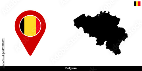 Belgium country map vector isolated on transparent background