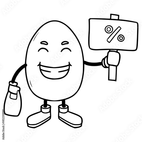 egg character illustration hand drawn outline vector
