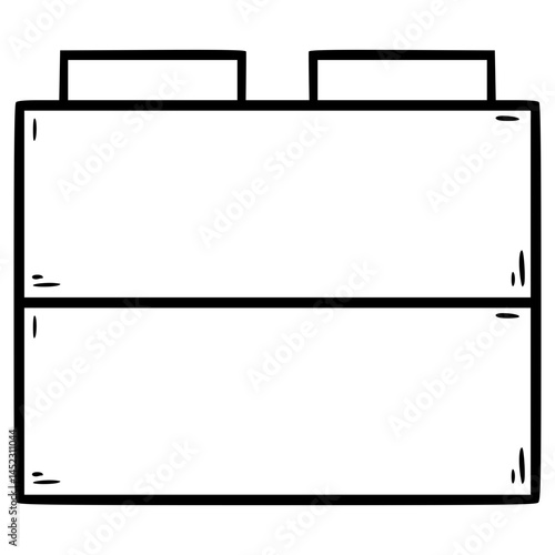 composed toy bricks illustration hand drawn outline vector	
