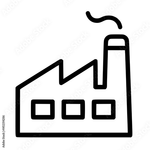 Factory Vector Illustration – Industrial Building with Chimneys