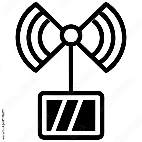 Wireless Signal Antenna Icon - Communication and Connectivity Vector Illustration