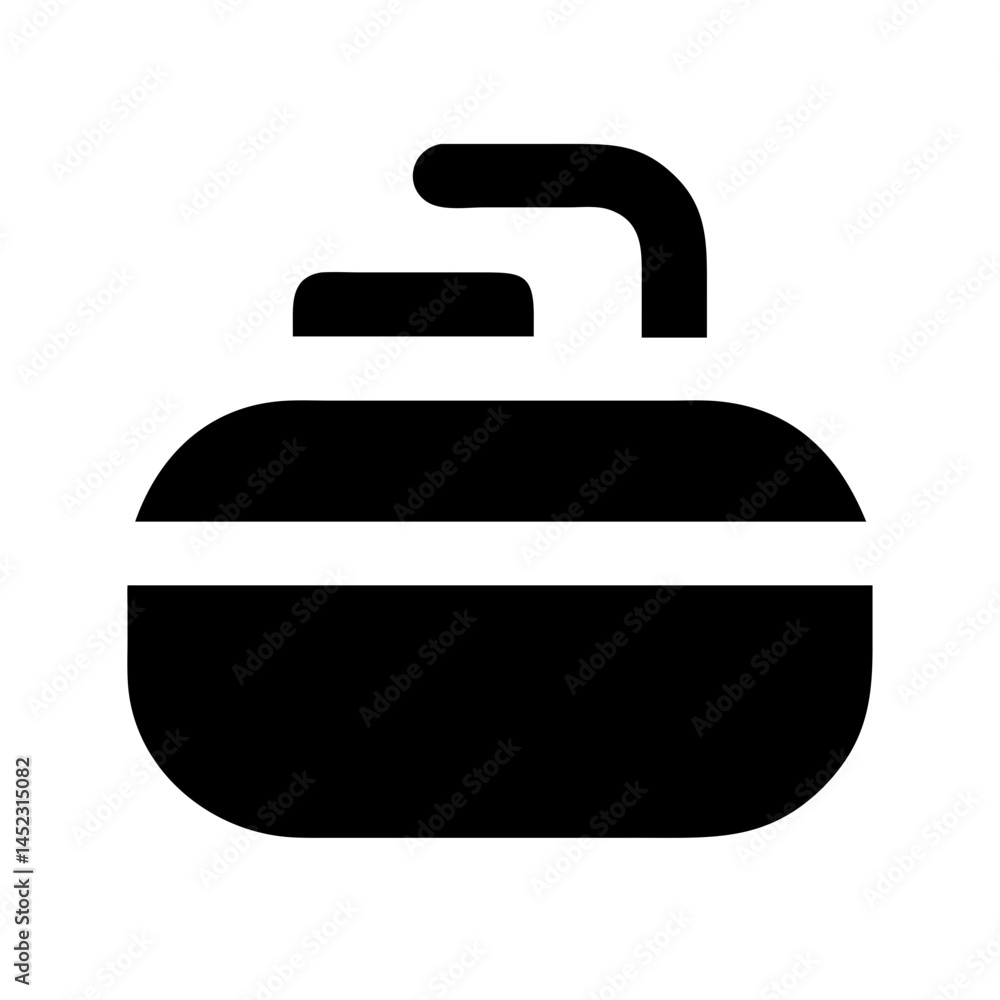Simple Curling Stone Icon,A minimalist black silhouette icon of a curling stone, ideal for sports-related designs and illustrations Simple Curling Stone Icon,A minimalist black silhouette icon of a curling stone, ideal for sports-related designs and illustrations