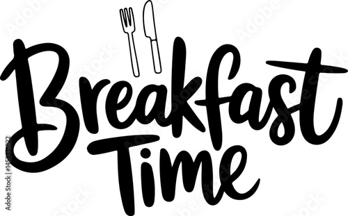 Breakfast Time Typography Design Art.