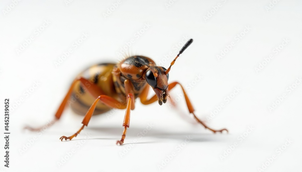 Close-up of single insect on pure white background, isolated, insect, closeup Close-up of single insect on pure white background, isolated, insect, closeup