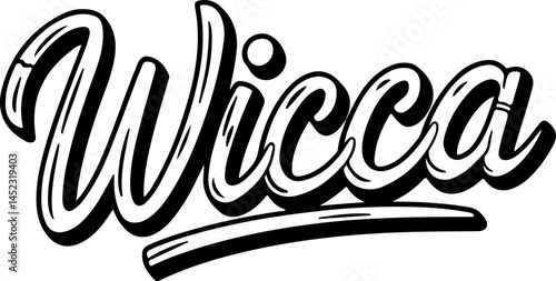 Wicca Pagan Hand Lettered Design.