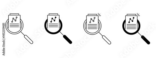 Audit and Data Analysis icon set. Audit and Data Analysis vector icon in line design for web design, logo and mobile app. Symbol of Audit and Data Analysis on white background. Vector illustration.