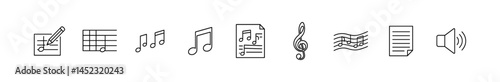 Musical symbols set icons. Composing and playing icons. Vector icons