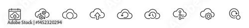 Cloud computing icons. Data synchronization and management icons
