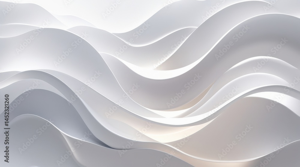 Obraz premium Soft Abstract White Background with Flowing Shapes