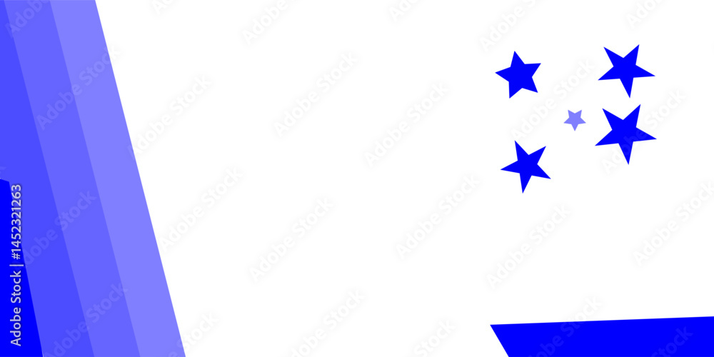 Fototapeta premium white banner with additional blue lines and stars that can be used for marketing