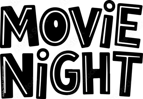 Movie Night Fun Bold Letters