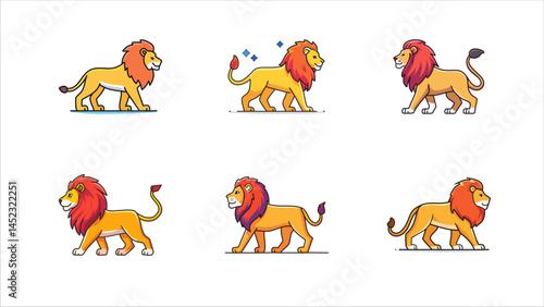 lion animal score icon is walking