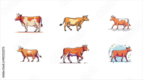 cow animal icon is walking